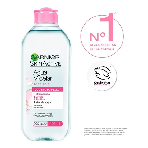 Desmaquillante Garnier Agua Micelar Todo En 1 De 400ml