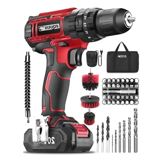Taladro Atornillador Percutor 20v Equus Bolso Accesorios
