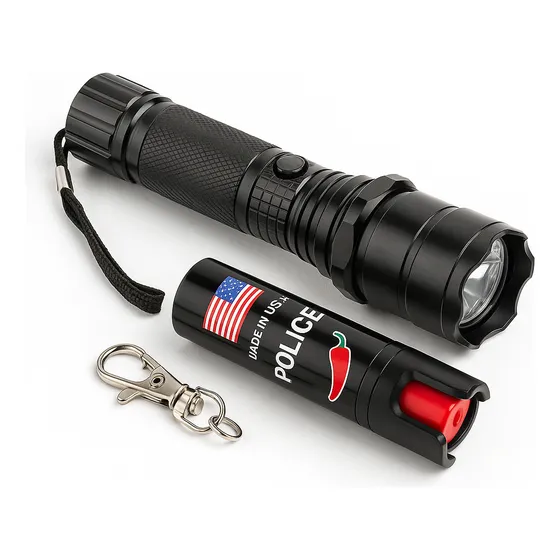 Linterna Electrica Para Defensa Personal + Gas Pimienta