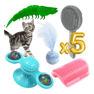 5 Piezas Kit Cepillo Quita Pelo Aseo Mascota Juguete Gato 5 Piezas Kit Cepillo Quita Pelo Aseo Mascota Juguete Gato