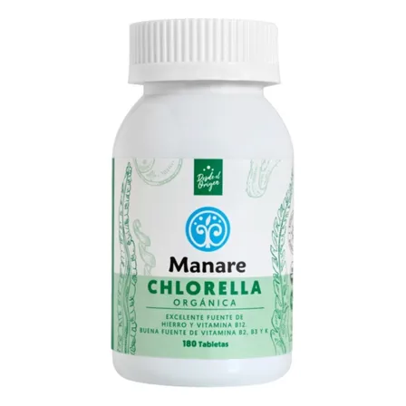 Chlorella Organica Manare 1 Frasco 180 Tabletas