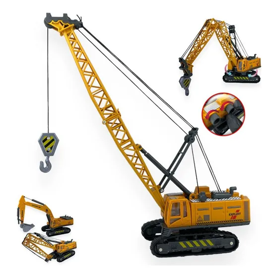 Carrinho Escavadeira Ferro Brinquedo Crianças 360 Articulada