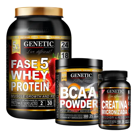 Aumento Muscular Sostenido Proteína F5 Creatina Bcaa Genetic