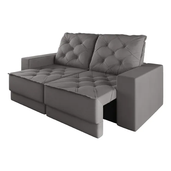 Sofá Retrátil e Reclinável 3 Lugares 1,80m Verona Suede Cinza Mamflex