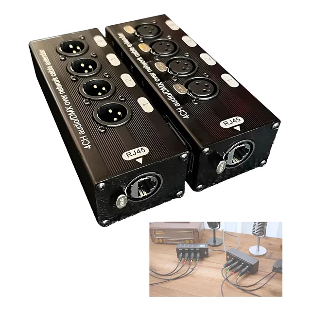 1 Par De 4 Canales Xlr De 3 Pines Audio Y Dmx Extensor