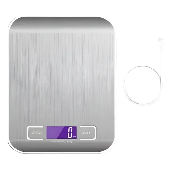 Balanza Peso Digital Elegante De Cocina Recargable Hasta 5kg