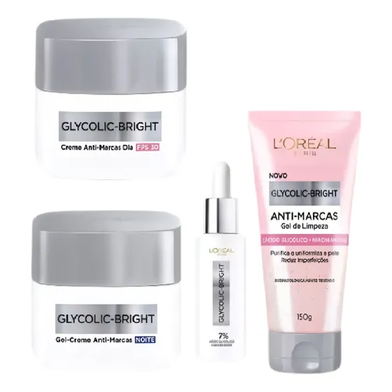 Pack Glycolic Sérum+ Crema Día +crema Noche + Gel D Limpieza