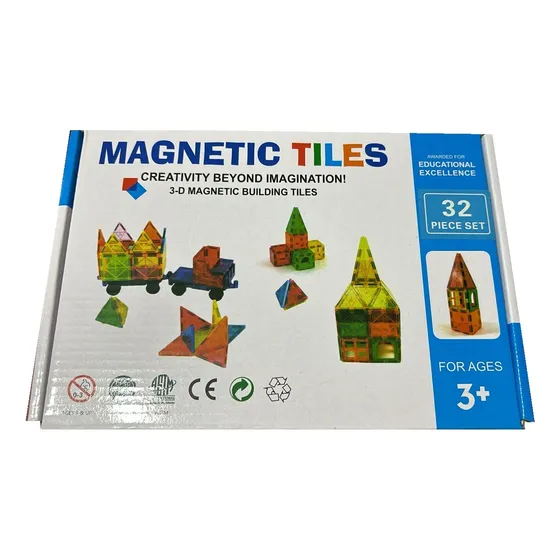 Juego De Bloques De Construcción Magnéticos 3d 32 Piezas