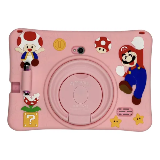Tablet Kids De Mario Bros Android 13 Hd 64gb - 4gb Ram 7'' Rosa