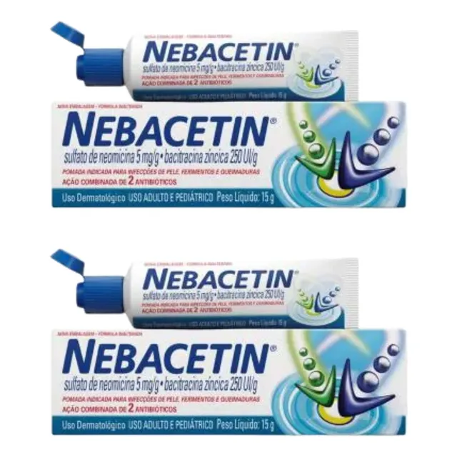 Nebacetin Pomada Kit Com 2 Unidades 30g