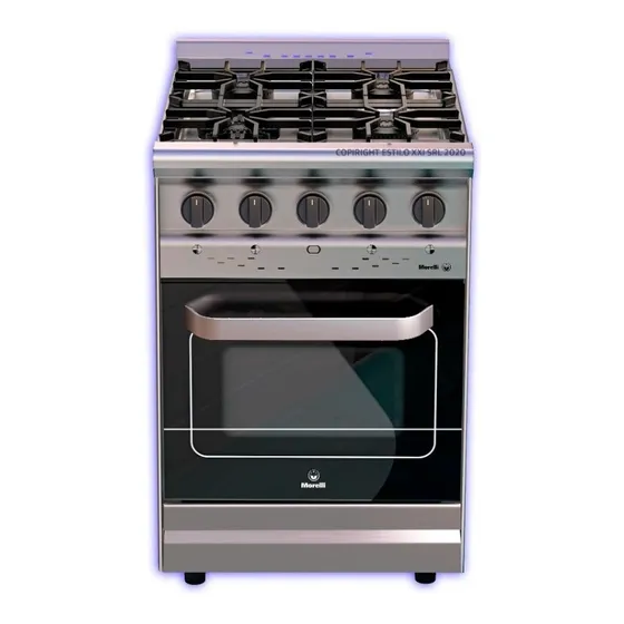 Cocina Industrial Morelli Country 550 A Gas 4 H. Acero Visor Color Acero inoxidable