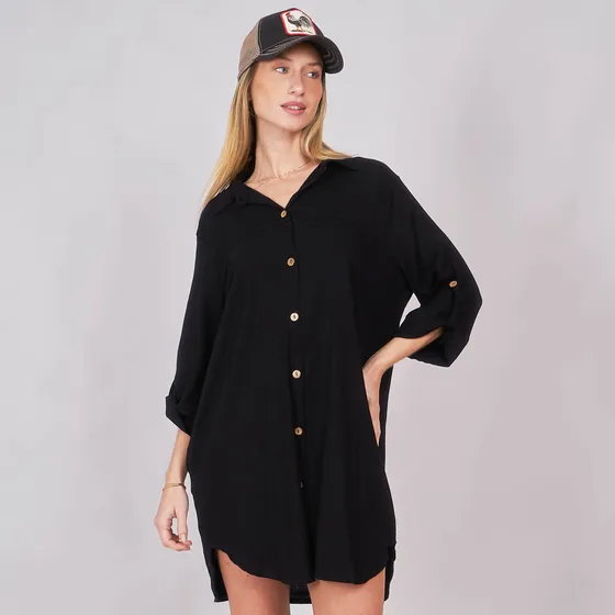 Customs Ba Camisola Ibiza Mujer Verde Lino Midi.