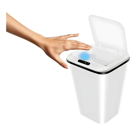 Lixeira Automática 16l Com Sensor De Movimento Inteligente Abertura Sem Toque Cozinha Banheiro