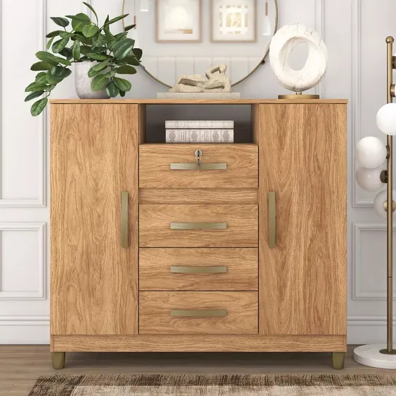 Cómoda Cajonera Guardaropa Con Llave Organizador Dormitorios