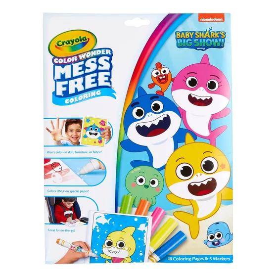 Set Para Colorear Crayola Baby Shark Color Wonder Con 5 Rotu