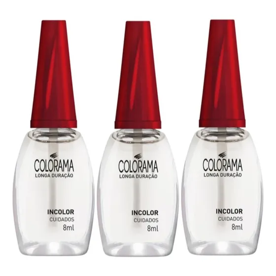 Kit 3 Esmaltes Colorama Base Incolor 8ml