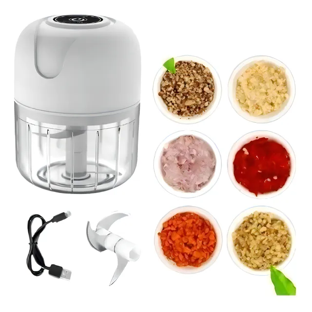 Mini Processador Elétrico de Alimentos Portátil – Versatilidade Que Vai Te Surpreender!
