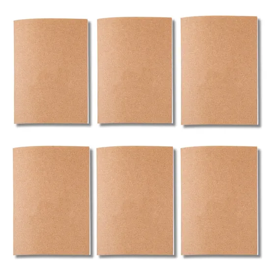 Kit 6x Cadernetas Kraft Sem Pauta Capa Flex 40 Pág Pólen A5