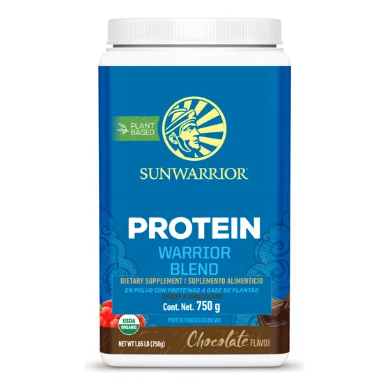 Proteína Vegana Sunwarrior Pote Con 750 Gr Sabor Chocolate En Polvo