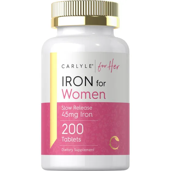 Suplemento De Hierro Carlyle Para Mujeres 45 Mg 200 Tabletas