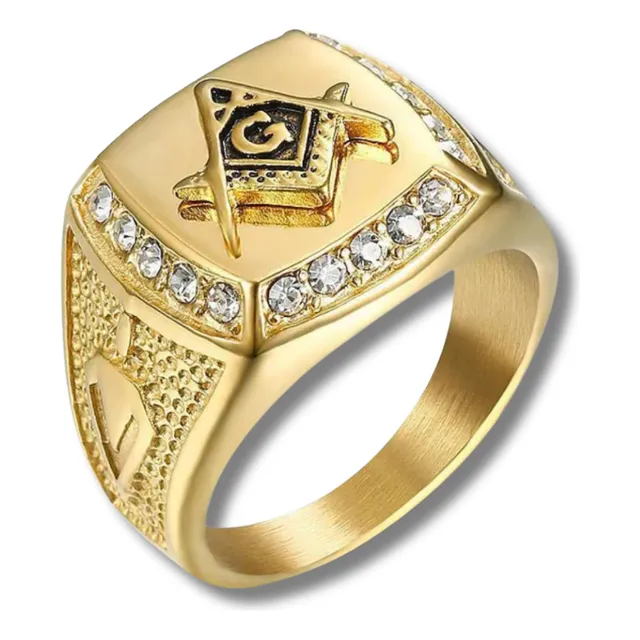Anillo Simbolos Masonicos Acero Inox 6824