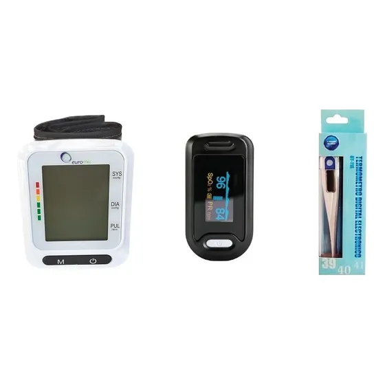 Kit Tensiómetro Digital Muñeca Oxímetro Y Termómetro Digital