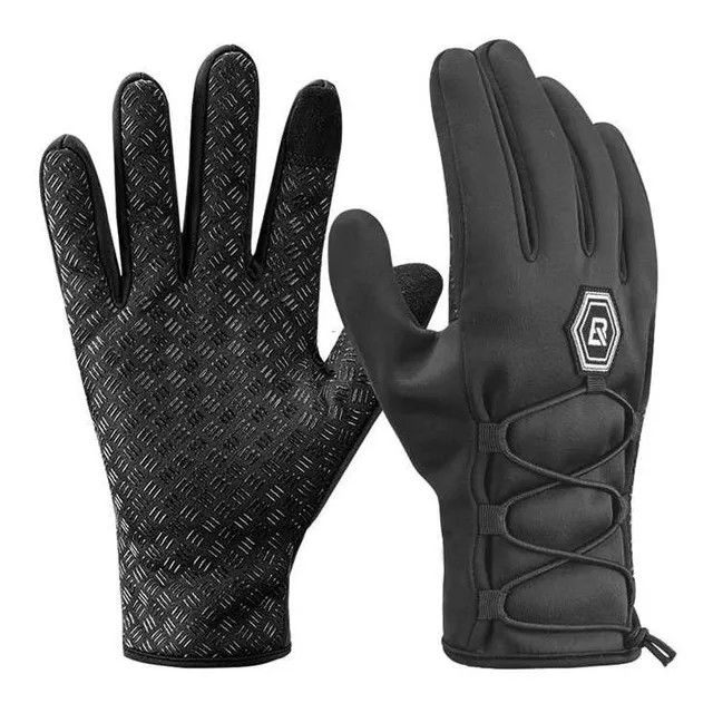 Guantes De Ciclismo Para Invierno Rockbros Color Negro