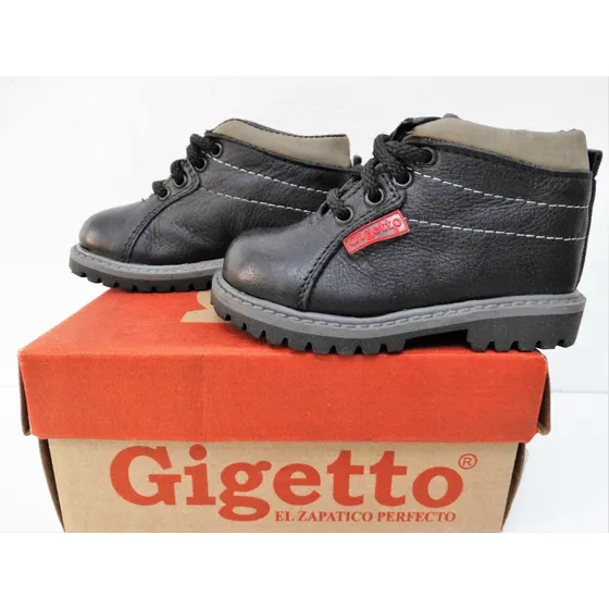 Botín Gigetto Talla 22 Color Negro / Gris Usado Como Nuevo!