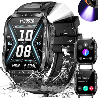 Smartwatch Militar Sumergible 3atm Con Linterna Smartwatch Militar Sumergible 3atm Con Linterna
