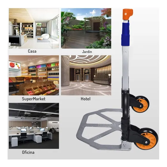 Carro Plegable Carga Paquetes Ruedas 60kg Wadfow *ub