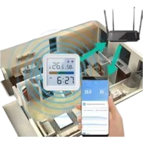 Reloj Sensor Temperatura Y Humedad Wifi Tuya Google Alexa