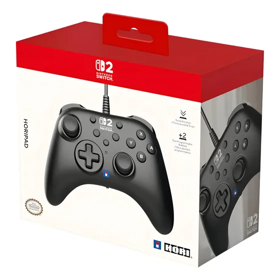 Joystick Hori Alambrico Turbo Para Nintendo Switch 2 Negro | Cuotas sin interés