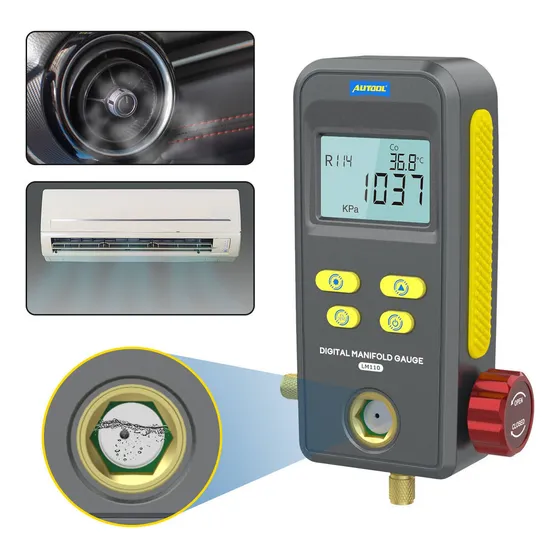 Vacuómetro Digital Manómetro Refrigeración Detector De Fugas AUTOOL LM110, 92 datos de refrigerante, para carga de refrigerante, sistema HVAC, aire acondicionado, refrigerador
