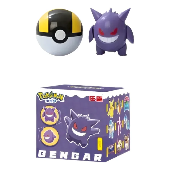 Pokémon Gengar Com Pokébola Articulado E Dobravel Na Caixa