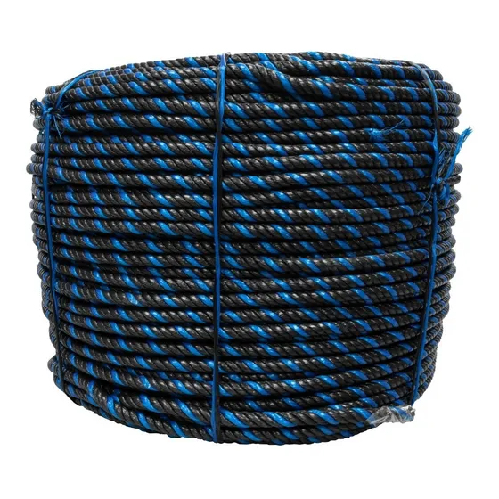 Cuerda Cable Polipro Uv 11mm 4 Cabos Bobina Negro/azul 27kg