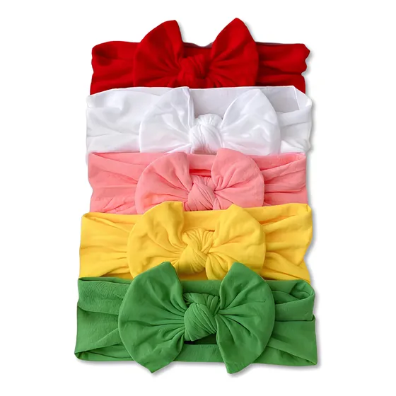 Kit 5 Lacinhos De Bebê Turbante +1brinde Infantil De Cabelo
