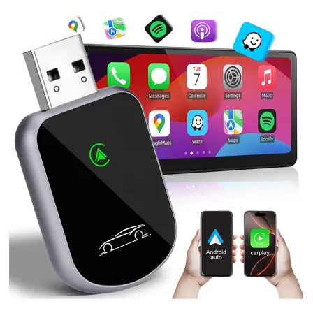 Adaptador Usb Carplay E Android Auto Sem Fio 2em1 Sem Delay