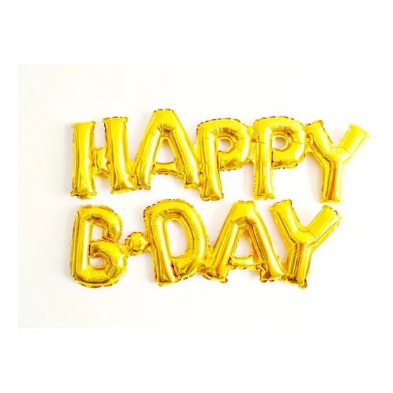 Globos Metalizados Happy Birthday Numero 16 PuLG 9 Letras