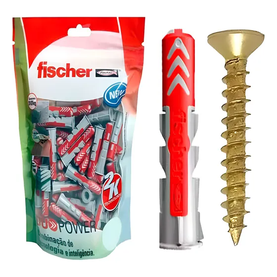 Bucha De Nylon Duopower 8mm Fischer C Aba E Parafuso 60pçs