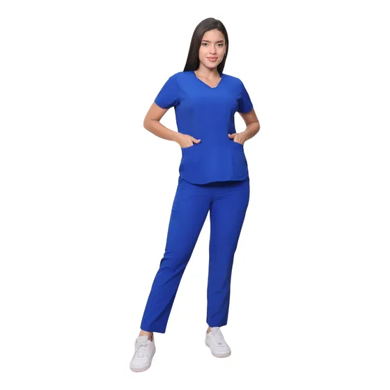 Uniformes Médicos Tela Nova Semistrech Azul