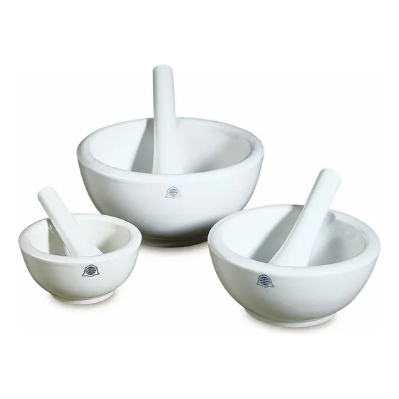 Pack Laboratorio 8 Morteros De Porcelana De 10 Cm Con Pilon