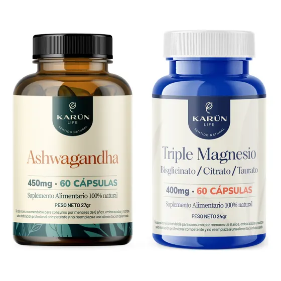 Pack Relax: Ashwagandha + Triple Magnesio - 120 Capsulas- Karun Life