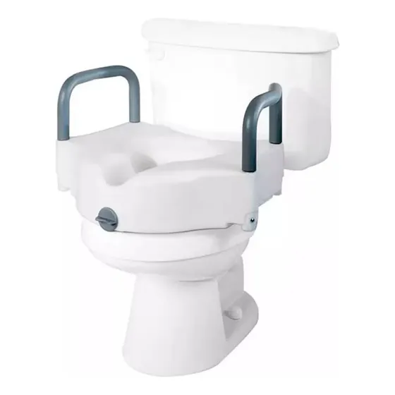 Alza Baño Wc Con Apoya Brazos Color Blanco 1 Unidad