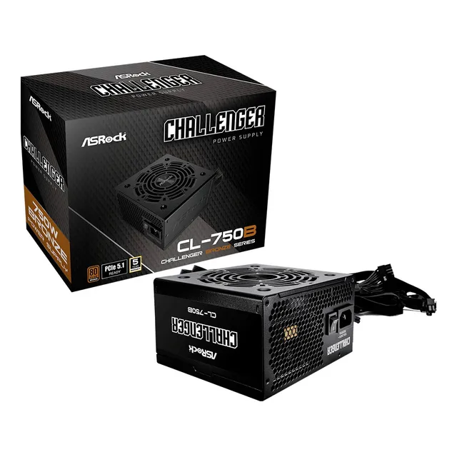 Fuente De Poder Asrock 750w 80 Plus Bronze Color Negro