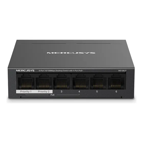Switch Escritorio Mercusys 6prt 10/100mbps 4 Prt Poe Ms106lp