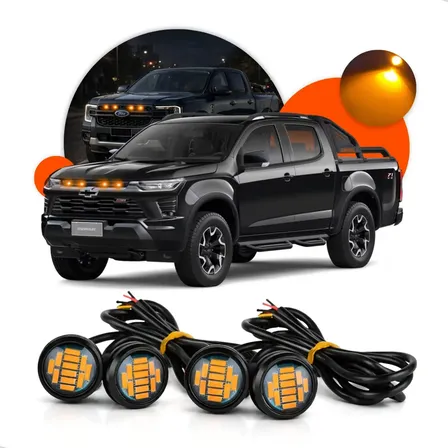 Kit 4 Super Luz De Grade Led Ambar  Pick Ups Camionetes