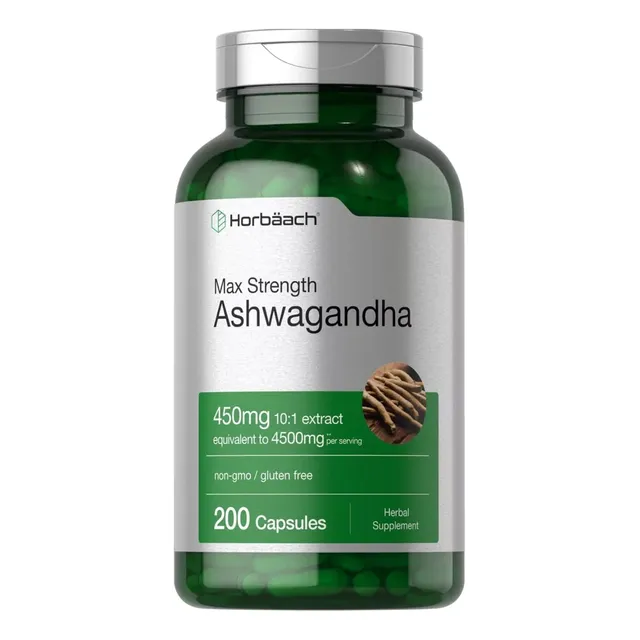 Horbaach Ashwagandha 4500mg 200 Capsulas Ginseng Inmunidad