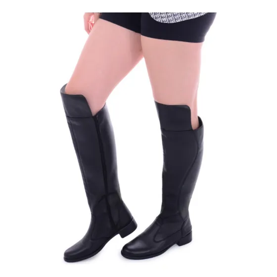 Bota Feminina Over Knee Cano Alto Montaria Zíper Confortável