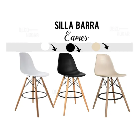 Silla De Barra Bar Eames Para Ambiente Moderno