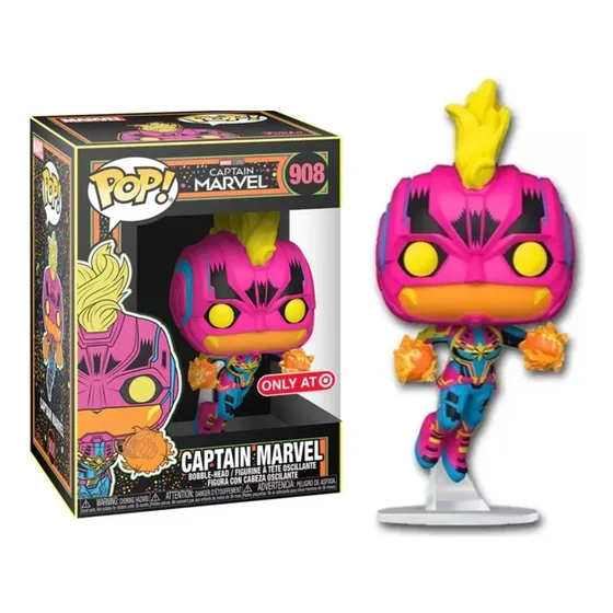 Captain Marvel Funko Pop Capitana Marvel #908 Blacklight